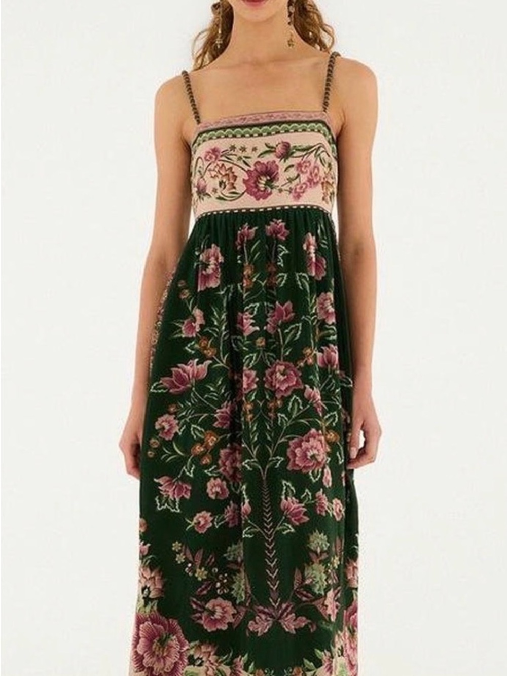 Farm Rio XL Green Flowering
Garden Tree
Sleveeless Midi
Dress (NWT)